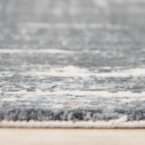Alora Decor Jade Contemporary Blue Runner Rug 2'6" X 8' – Recycled Polyester, Hybrid Plush, Abstract Navy Gray Ivory Design 12312374000092608