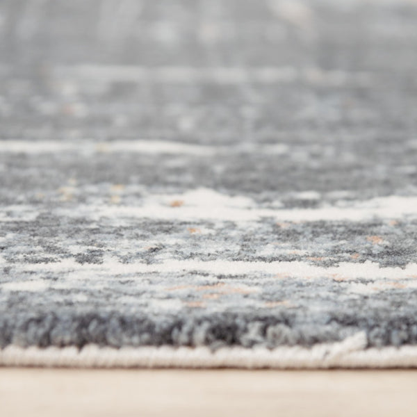 Alora Decor Jade Contemporary Blue Runner Rug 2'6" X 8' – Recycled Polyester, Hybrid Plush, Abstract Navy Gray Ivory Design 12312374000092608