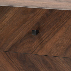 Baxton Studio Baxton Studio Hartman Mid-Century Modern Walnut Brown TV Stand with Open Shelves & Enclosed Storage LV23TV2312WI-Columbia-TV