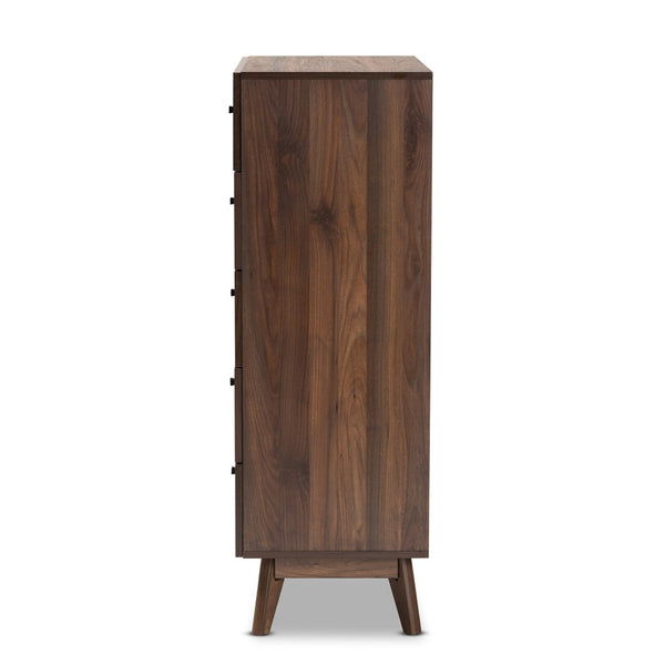 Baxton Studio Baxton Studio Hartman Mid-Century Modern Storage Chest in Walnut Brown for Stylish Bedrooms 5-Drawer LV23COD23231WI-Columbia-5DW-Chest