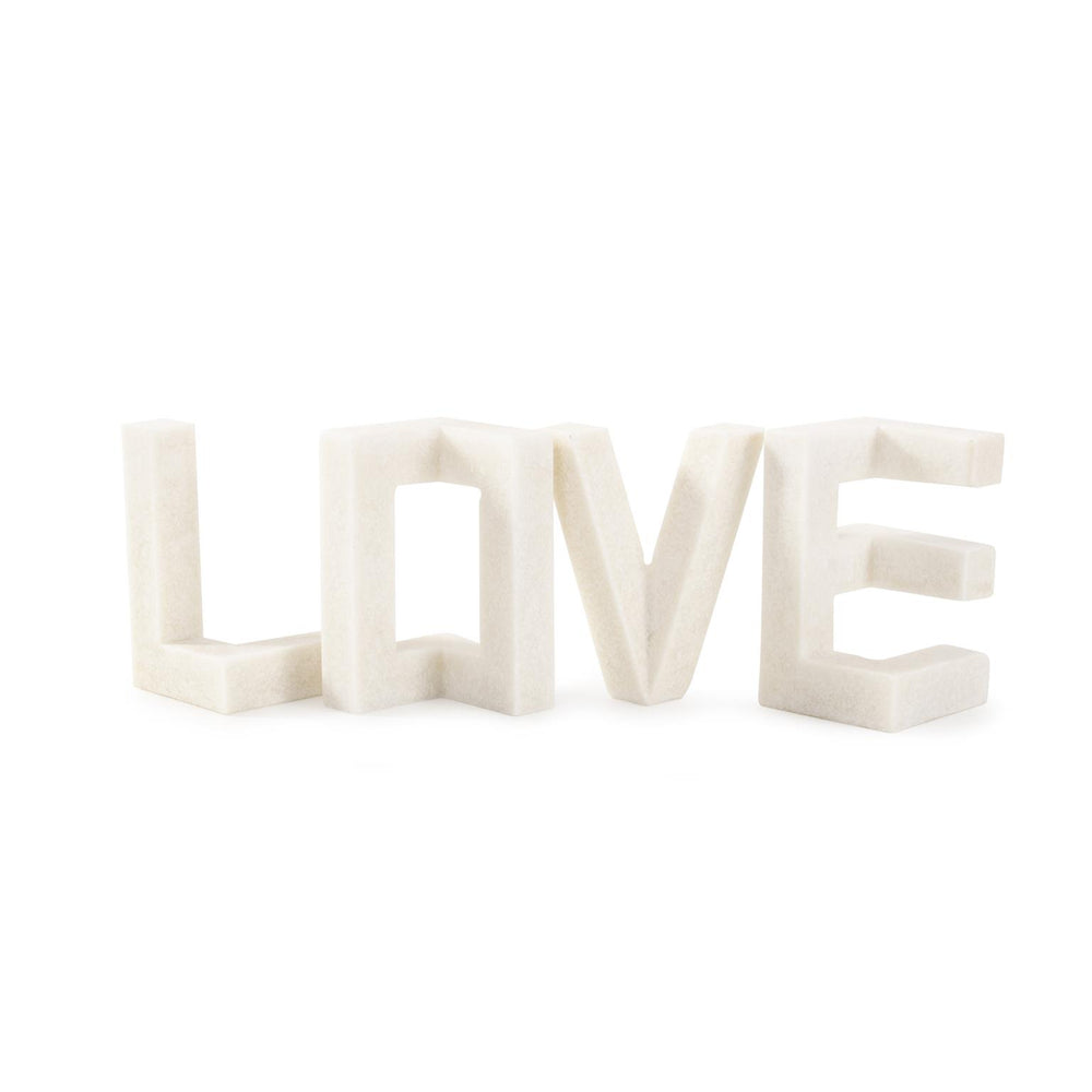 Howard Elliott Just Say "Love" Sculpture - Modern White Polyresin Letter Statues To Elevate Your Home Decor Style White Polyresin 12384-howard-elliott