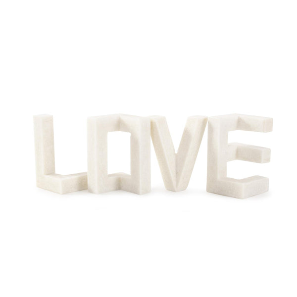 Howard Elliott Just Say "Love" Sculpture - Modern White Polyresin Letter Statues To Elevate Your Home Decor Style White Polyresin 12384-howard-elliott