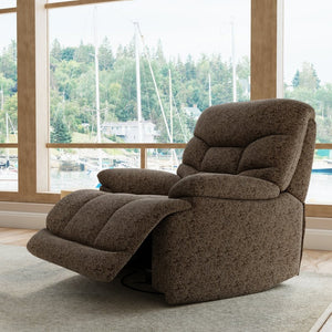 English Elm Swivel Glider Recliner Plush Upholstered Chair for Contemporary Living Rooms Brown B339P422559