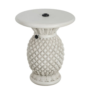 English Elm Adela Outdoor Mgo Umbrella Base Side Table with Marble Finish Weatherproof Patio N775P385406W