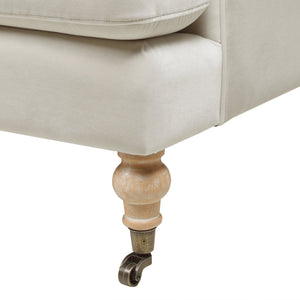 English Elm Jennifer Taylor Home - Alana 88" Lawson Two-Cushion Tightback Sofa in French Performance Velvet with Removable Zippered Covers Beige B2719P238317