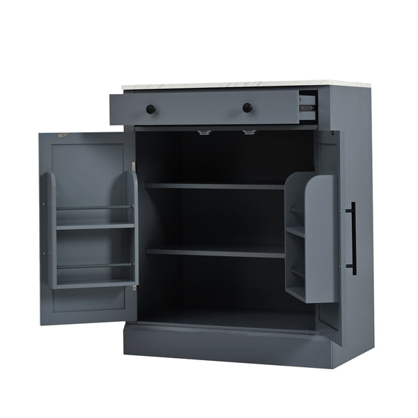 English Elm Topmax Modern Freestanding Kitchen Pantry Cabinet With Smart Storage & Style N717P221574E-GIGA