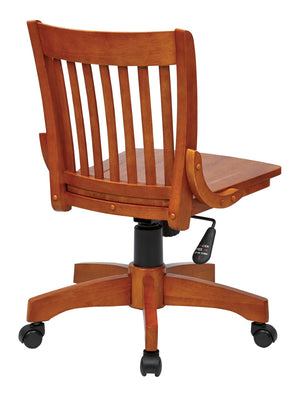OSP Home Furnishings Deluxe Armless Wood Bankers Chair Fruitwood Finish