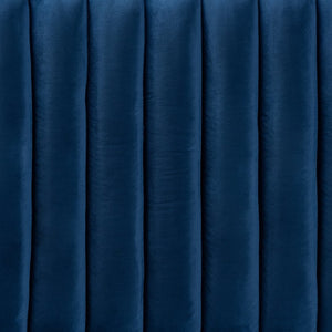 Baxton Studio Baxton Studio Emile Plush Navy Velvet Upholstered Headboard with Adjustable Height for Any Bedroom Queen Emile-Navy Blue Velvet-HB-Queen