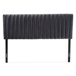 Baxton Studio Baxton Studio Emile Modern Grey Velvet Upholstered Headboard with Adjustable Height and Stylish Design Queen Emile-Grey Velvet-HB-Queen