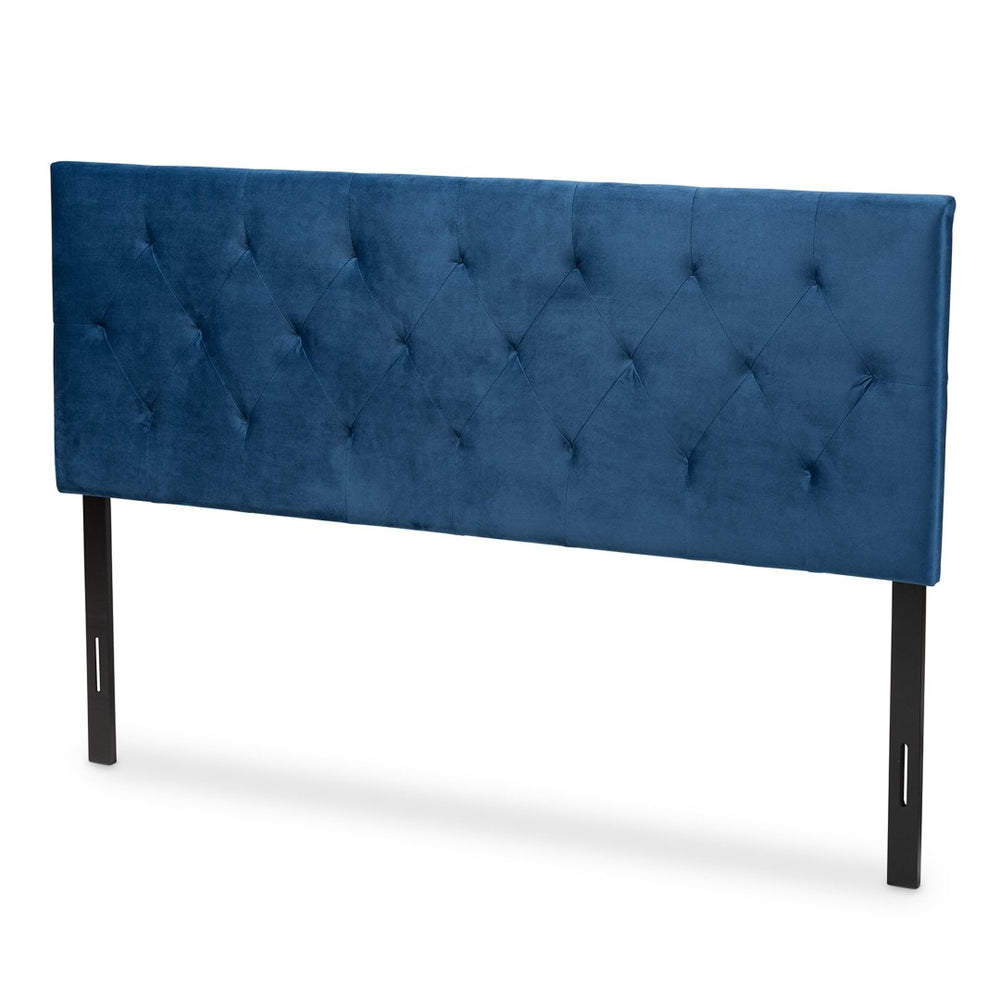 Baxton Studio Baxton Modern Navy Blue Velvet Upholstered Headboard with Diamond Tufting for Stylish Bedrooms Full Felix-Navy Blue Velvet-HB-Full
