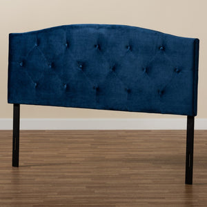 Baxton Studio Baxton Studio Leone Navy Blue Velvet King Size Headboard - Stylish Tufted Design for Modern Elegance Leone-Navy Blue Velvet-HB-King