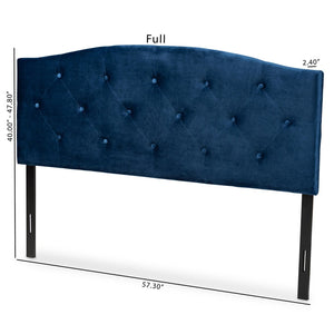 Baxton Studio Baxton Studio Leone Navy Blue Velvet King Size Headboard - Stylish Tufted Design for Modern Elegance Leone-Navy Blue Velvet-HB-King