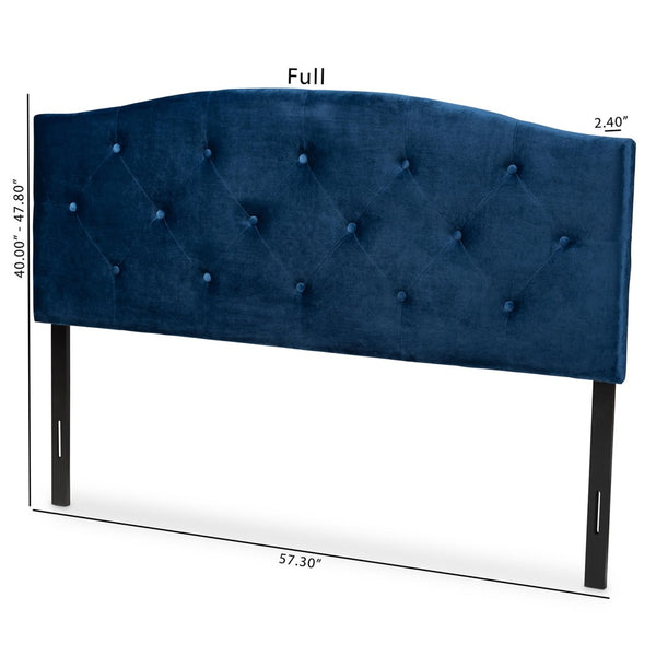 Baxton Studio Baxton Studio Leone Navy Blue Velvet King Size Headboard - Stylish Tufted Design for Modern Elegance Leone-Navy Blue Velvet-HB-King