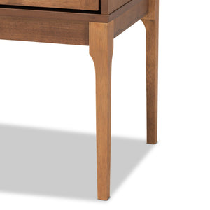 Baxton Studio Baxton Studio Ramiel Mid-Century Nightstand - Stylish Ash Walnut Wood & Rattan Drawer Storage Unit MG9005-Ash Walnut/Rattan-NS