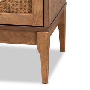 Baxton Studio Baxton Studio 4-Drawer Chest - Mid-Century Modern Ash Walnut & Rattan Storage for Stylish Spaces MG9005-Ash Walnut/Rattan-4DW-Chest