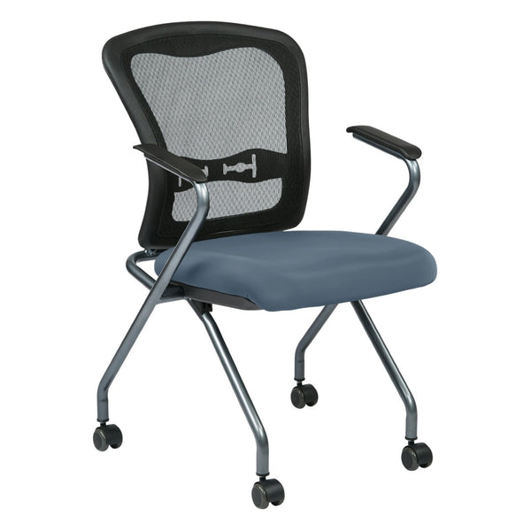 OSP Home Furnishings Deluxe Pro-line Ii Folding Nesting Armchair with Mesh Back for Conference Spaces Dillon 84440-R105