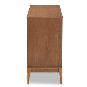 Baxton Studio Baxton Studio Mid-Century Modern 6-Drawer Dresser in Ash Walnut with Stylish Rattan Accents MG9005-Ash Walnut/Rattan-6DW-Dresser