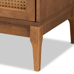 Baxton Studio Baxton Studio Mid-Century Modern 6-Drawer Dresser in Ash Walnut with Stylish Rattan Accents MG9005-Ash Walnut/Rattan-6DW-Dresser