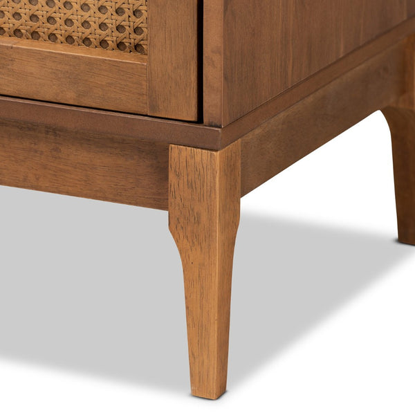 Baxton Studio Baxton Studio Mid-Century Modern 6-Drawer Dresser in Ash Walnut with Stylish Rattan Accents MG9005-Ash Walnut/Rattan-6DW-Dresser