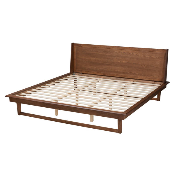 Baxton Studio Baxton Studio Macayle Queen Platform Bed - Mid-Century Modern Design in Ash Walnut Finish & Elegance MG0004-2-Ash Walnut-Queen