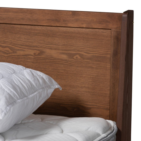 Baxton Studio Baxton Studio Macayle Queen Platform Bed - Mid-Century Modern Design in Ash Walnut Finish & Elegance MG0004-2-Ash Walnut-Queen