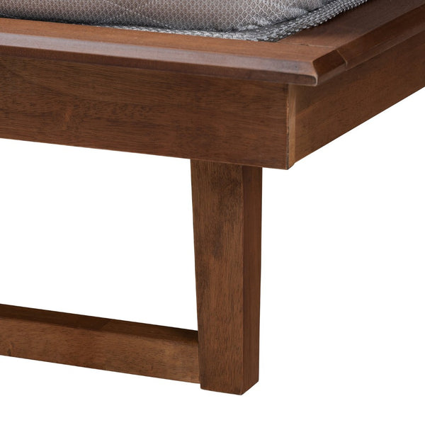 Baxton Studio Baxton Studio Macayle Queen Platform Bed - Mid-Century Modern Design in Ash Walnut Finish & Elegance MG0004-2-Ash Walnut-Queen