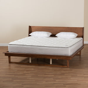Baxton Studio Baxton Studio Macayle Queen Platform Bed - Mid-Century Modern Design in Ash Walnut Finish & Elegance MG0004-2-Ash Walnut-Queen