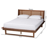 Baxton Studio Aveena Mid-Century Modern Walnut Brown Finished Wood King Size Platform Bed