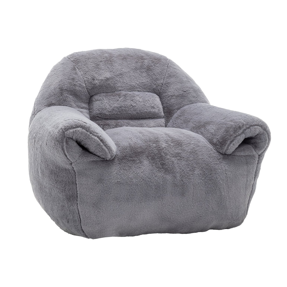English Elm Bean Bag Chair – Plush Faux Fur Floor Sofa With Back Support For Ultimate Comfort In Any Room W2200P326889