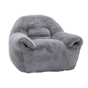 English Elm Bean Bag Chair – Plush Faux Fur Floor Sofa With Back Support For Ultimate Comfort In Any Room W2200P326889