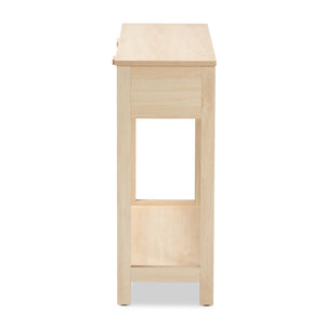 Baxton Studio Baxton Studio Sebille Console Table - Mid-Century Modern Light Brown Wood & Rattan Storage Solution LC21020907-Rattan-2DW-Console Table