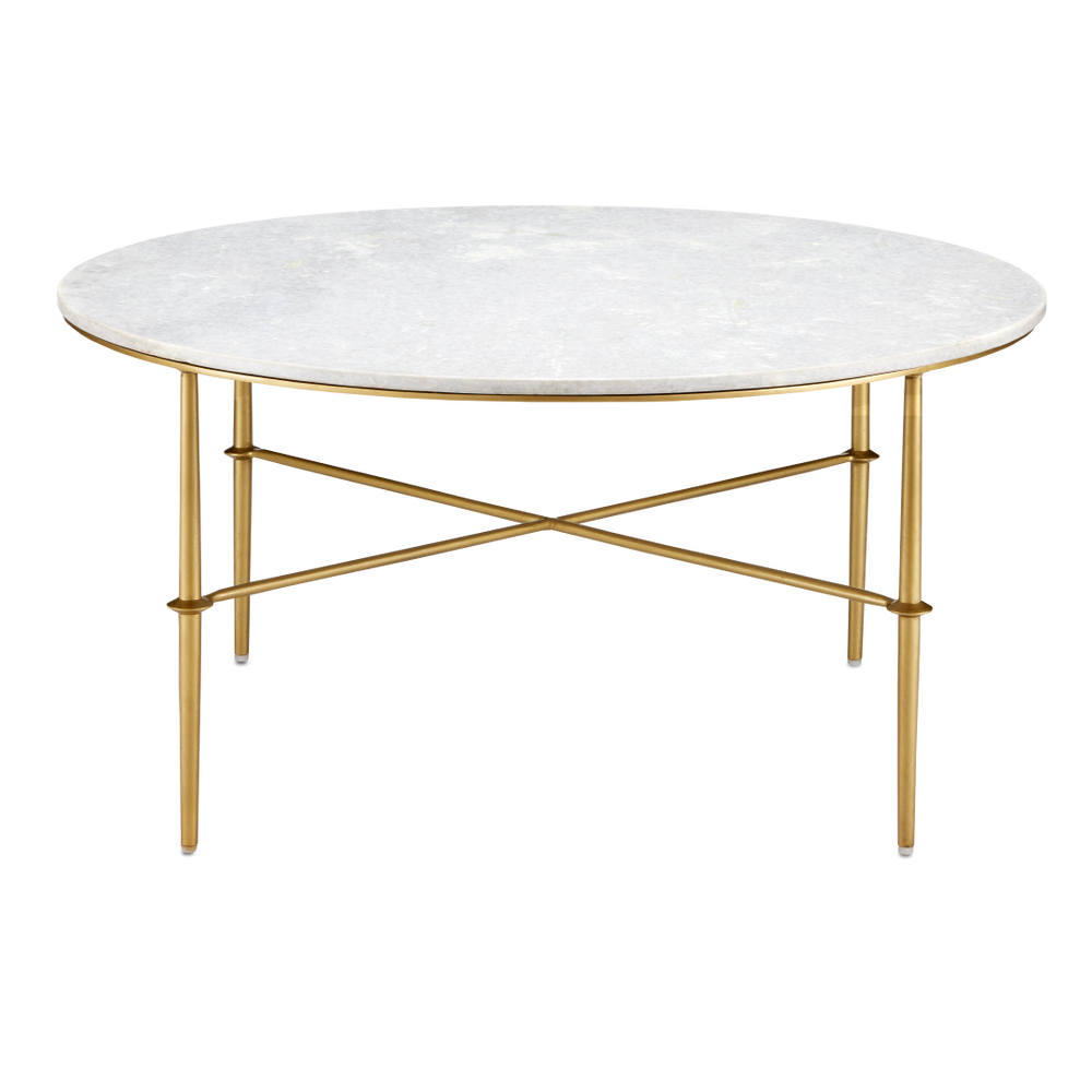 Kira Marble Cocktail Table - Elegant Gold & White Design with Contemporary Touch for Your Living Room