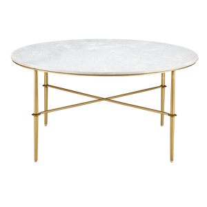 Kira Marble Cocktail Table - Elegant Gold & White Design with Contemporary Touch for Your Living Room
