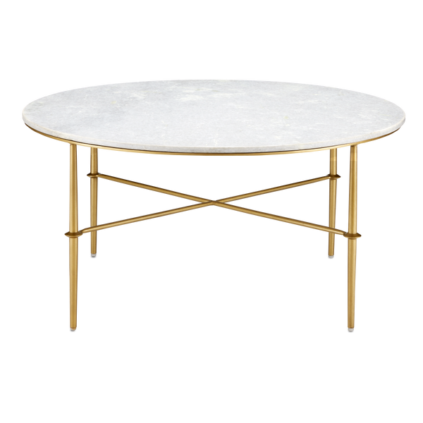 Kira Marble Cocktail Table - Elegant Gold & White Design with Contemporary Touch for Your Living Room