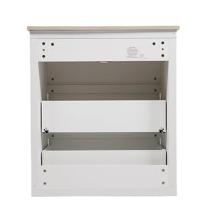 English Elm Christopher Knight Home® - 60" Double Sinks Bathroom Vanity Set with Two Ceramic Basins, Soft-Close Drawers, Sleek Handle-Free Design White N817P280550W