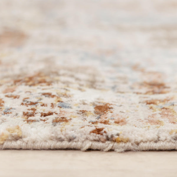 Alora Decor Lake Abstract Rug In Ivory With Blue And Rust Accents, Recycled Polyester, Hand-Washed Soft Finish 5'2" x 7'9" 12412473004545279