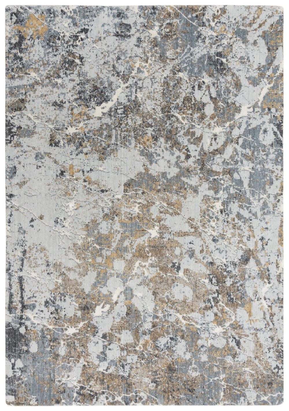 Alora Decor Lake Lake Blue Runner Rug 2'6"X8' Eco Recycled Polyester Painterly Ivory Blue Gray Modern Runner (96) 12412473100092608