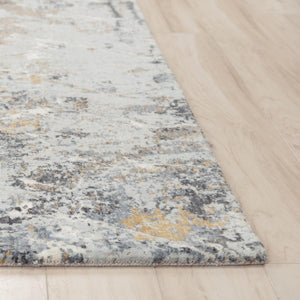 Alora Decor Lake Painted-Texture Rug In Lake Blue And Ivory — Eco-Friendly 100% Recycled Polyester, Durable Plush 5'2" x 7'9" 12412473100095279