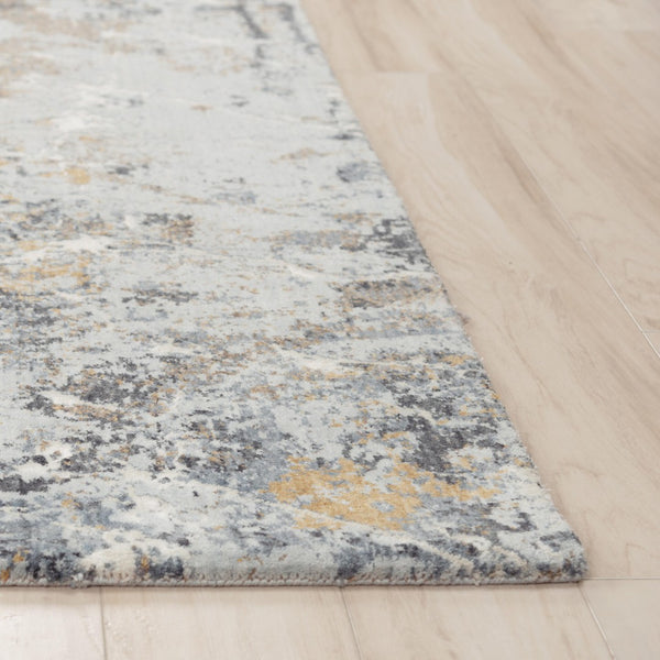 Alora Decor Lake Painted-Texture Rug In Lake Blue And Ivory — Eco-Friendly 100% Recycled Polyester, Durable Plush 5'2" x 7'9" 12412473100095279