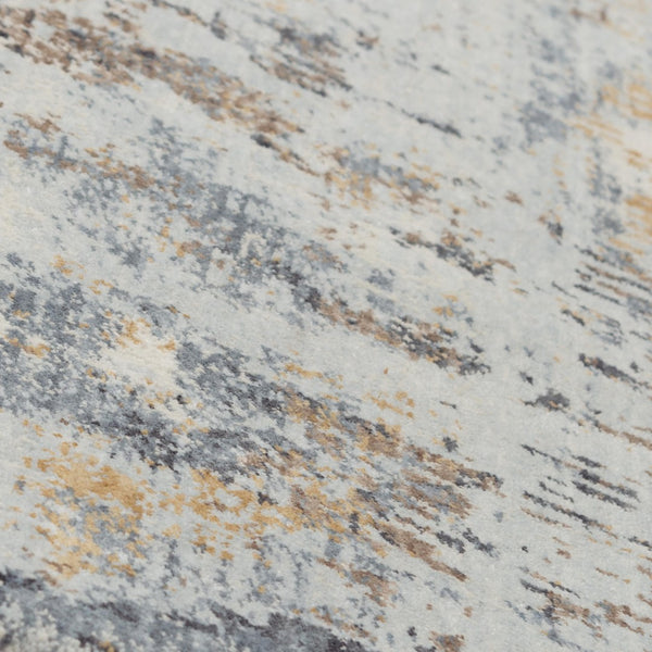 Alora Decor Lake Abstract Runner 2'6"X8' | Eco 100% Recycled Polyester, Painterly Gray-Blue-Ivory Texture, Durable For Hallways 12412473200092608