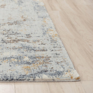 Alora Decor Lake Abstract Runner 2'6"X8' | Eco 100% Recycled Polyester, Painterly Gray-Blue-Ivory Texture, Durable For Hallways 12412473200092608
