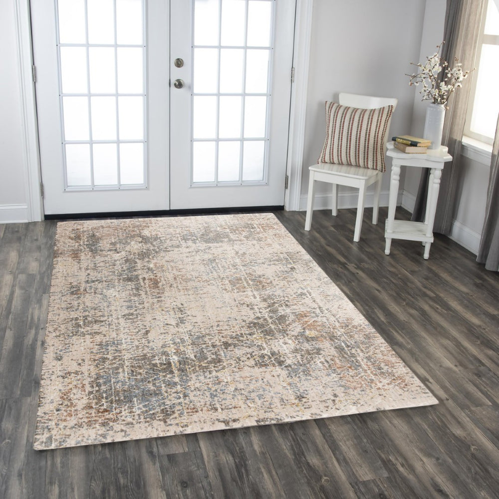 Alora Decor Lake Brown Eco-Friendly Rectangle Rug With Abstract Painterly Design, Durable Plush Recycled Polyester 9' x 12' 12412473304540912