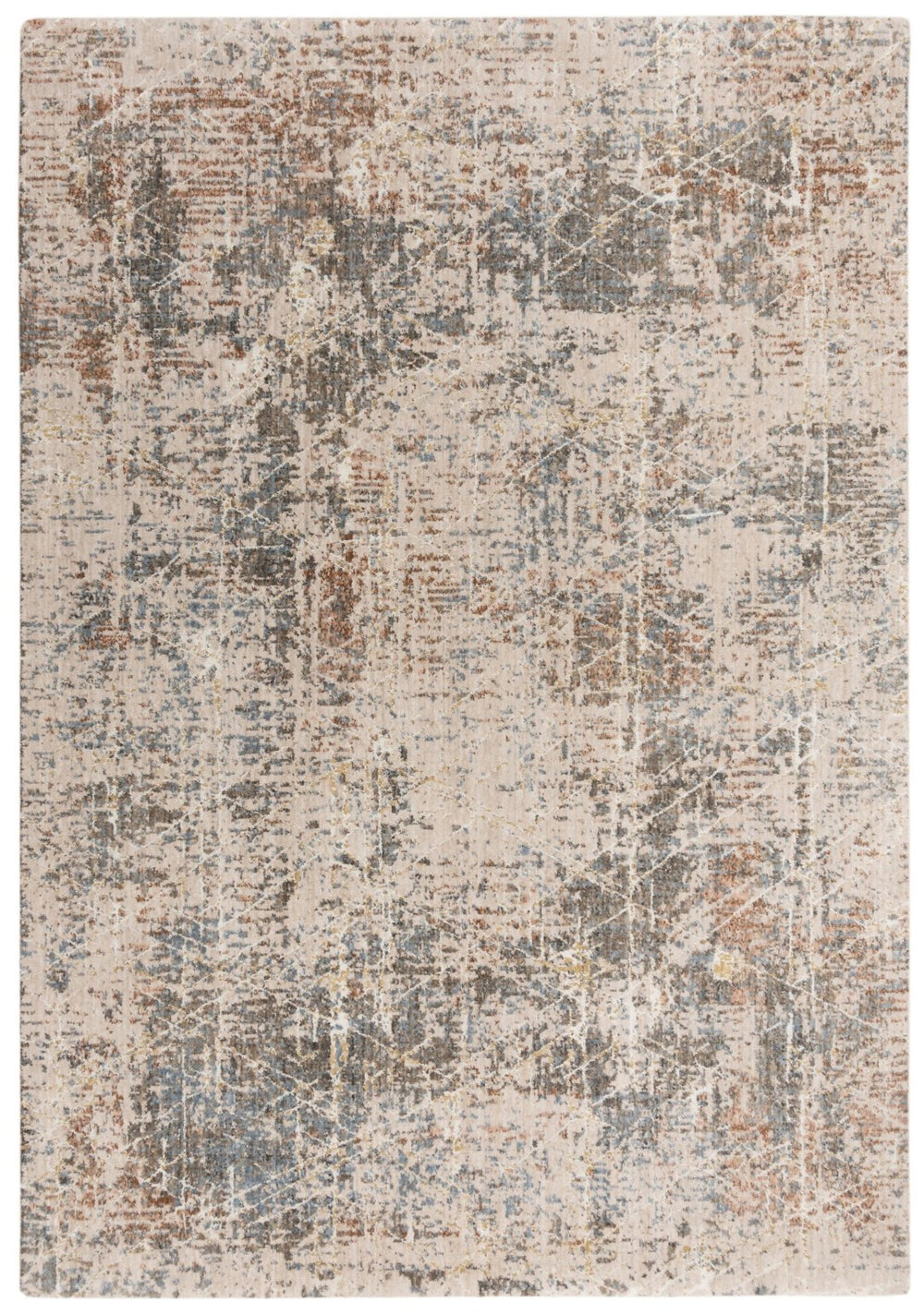 Alora Decor Lake Brown Eco-Friendly Rectangle Rug With Abstract Painterly Design, Durable Plush Recycled Polyester 9' x 12' 12412473304540912