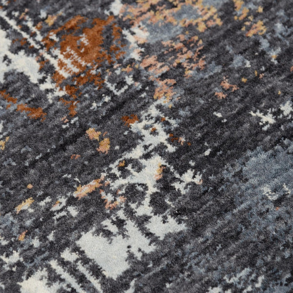 Alora Decor Lake Blue Runner Rug 2'6"X8' Eco-Friendly 100% Recycled Polyester Abstract Navy Beige Rust Design 12412473500092608
