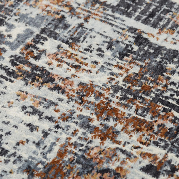 Alora Decor Lake Blue Runner Rug 2'6"X8' Eco-Friendly 100% Recycled Polyester Abstract Navy Beige Rust Design 12412473500092608