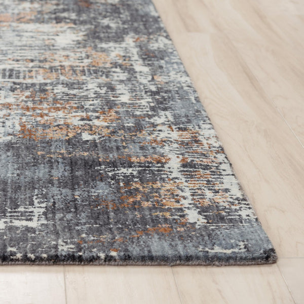 Alora Decor Lake Blue Runner Rug 2'6"X8' Eco-Friendly 100% Recycled Polyester Abstract Navy Beige Rust Design 12412473500092608