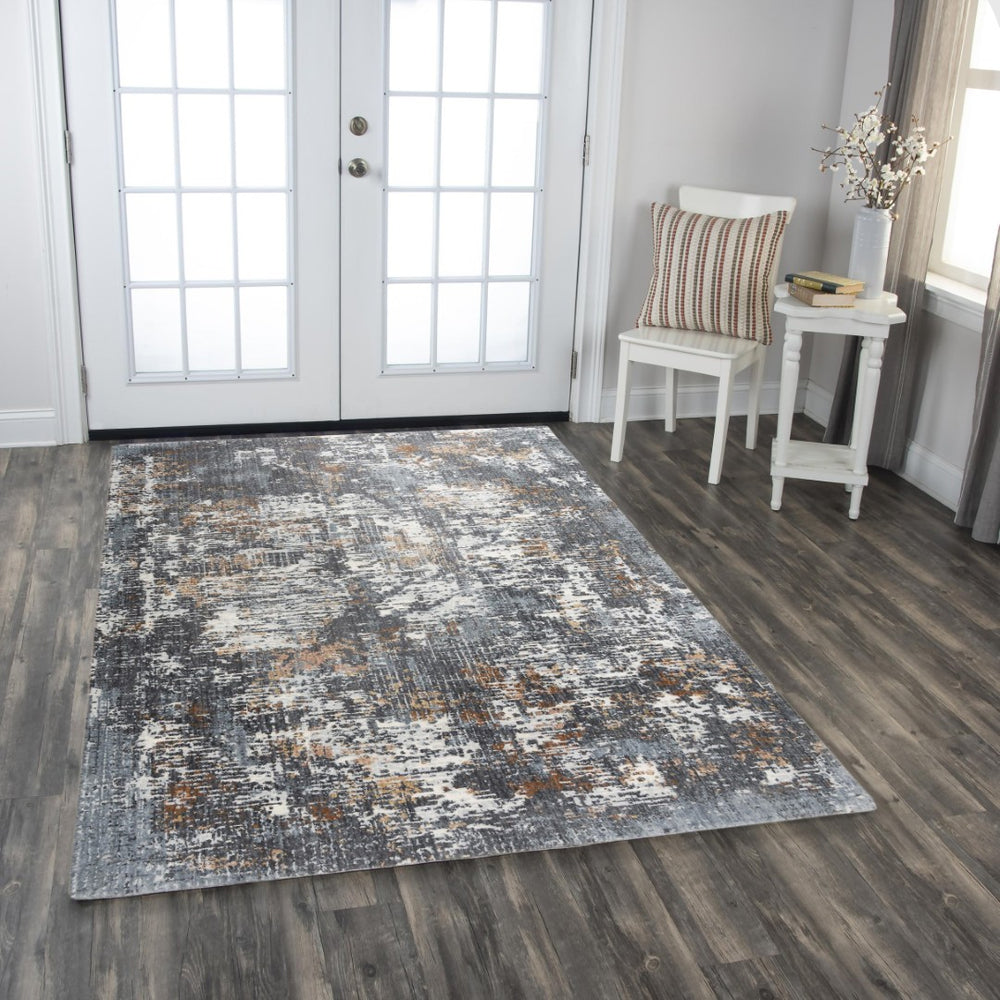 Alora Decor Lake Blue Runner Rug 2'6"X8' Eco-Friendly 100% Recycled Polyester Abstract Navy Beige Rust Design 12412473500092608