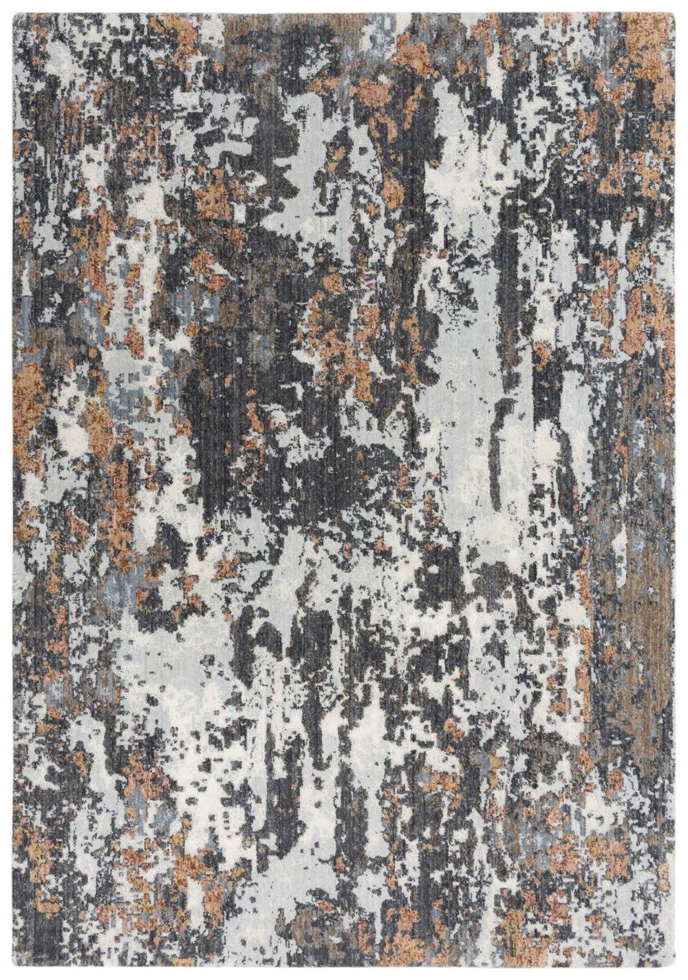 Alora Decor Lake Gray Runner Rug – 2'6"X8' Recycled Polyester, Abstract Navy Beige Ivory, Hand-Washed Soft Finish 12412473633542608