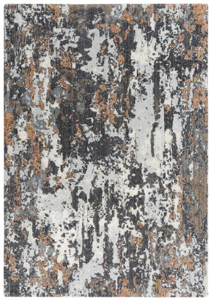 Alora Decor Lake Modern Abstract Rug In Navy Beige Ivory — Eco-Friendly Recycled Polyester, Low-Profile Soft Finish 5'2" x 7'9" 12412473633545279