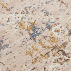 Alora Decor Lake Eco-Friendly Abstract Rug In Ivory With Blue, Beige, Gold And Rust Accents — Durable Recycled Polyester 5'2" x 7'9" 12412473704545279